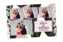 Wedding Photo Booth 4x6 Template with Mosaic and Flowers Design for Elegant Colorful Weddings, Anniversaries, and Birthdays